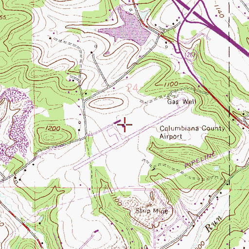 Topographic Map of Columbiana County Airport, OH