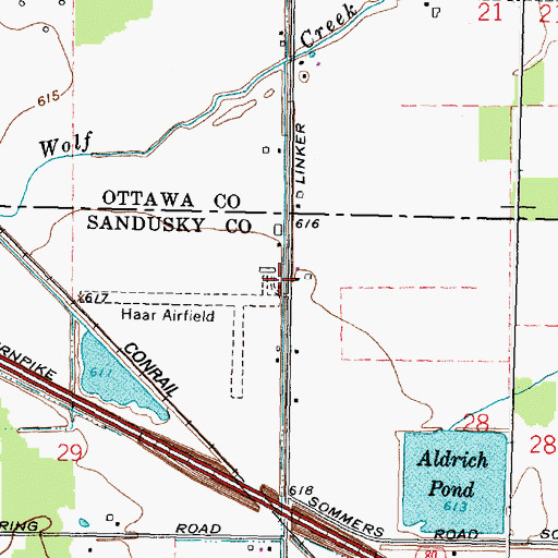 Topographic Map of Haar Airport, OH