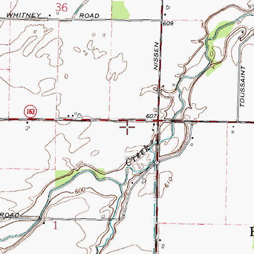 Topographic Map of Toussaint Airpark, OH