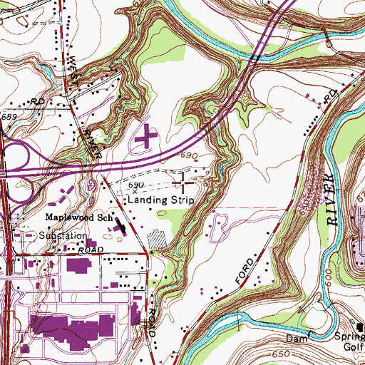 Topographic Map of Richards Airport, OH
