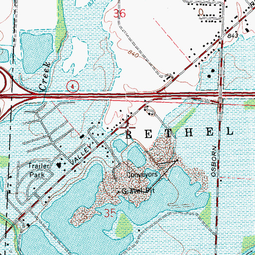 Topographic Map of The Farm Heliport, OH