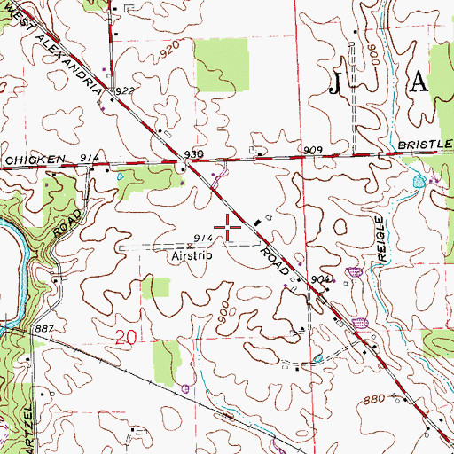 Topographic Map of Mc Intosh Airport, OH