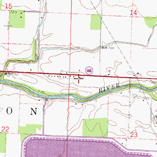 Topographic Map of Weaver Airport, OH
