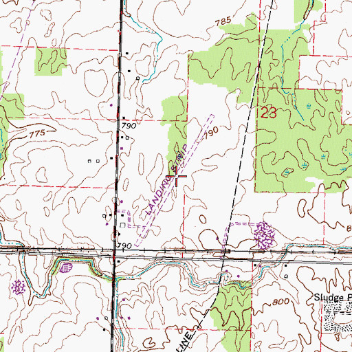 Topographic Map of Priebe Airport (historical), OH