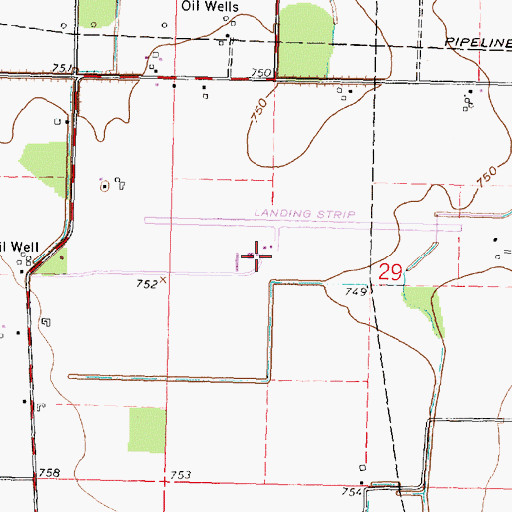 Topographic Map of Fostoria Metropolitan Airport, OH