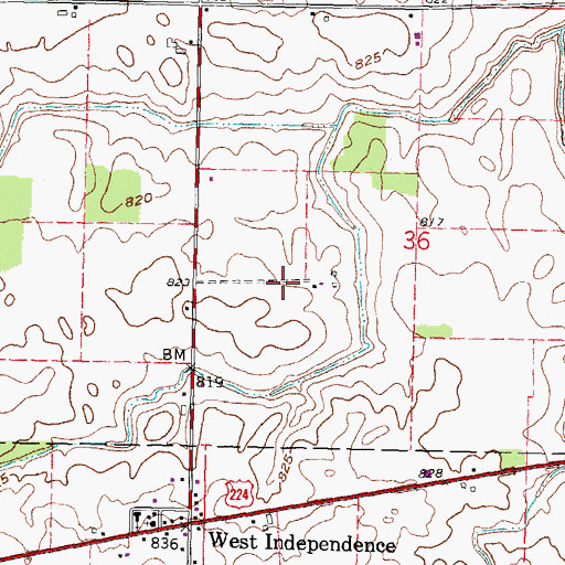 Topographic Map of Diebleys Airport, OH