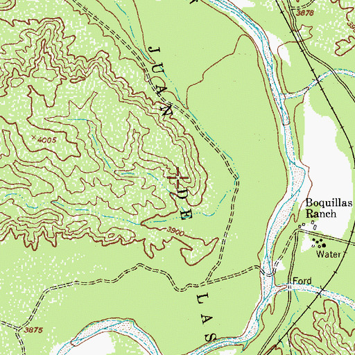 Topographic Map of San Juan de las Boguillas y Nogales, AZ