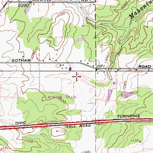 Topographic Map of Bossow Airport (historical), OH