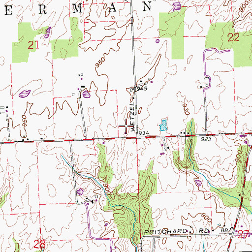 Topographic Map of Jims Airport, OH