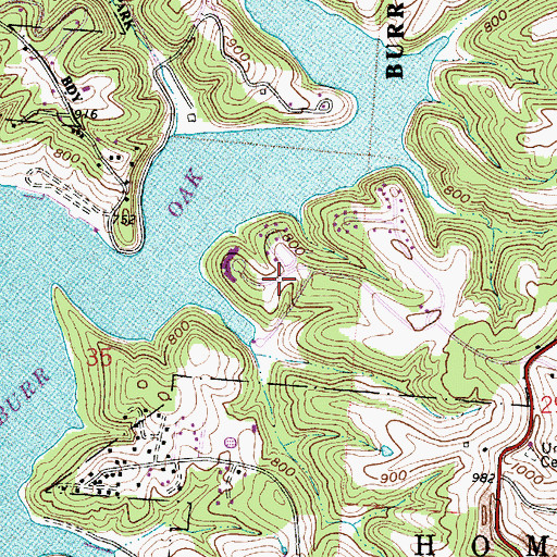 Topographic Map of Burr Oak Lodge Heliport, OH