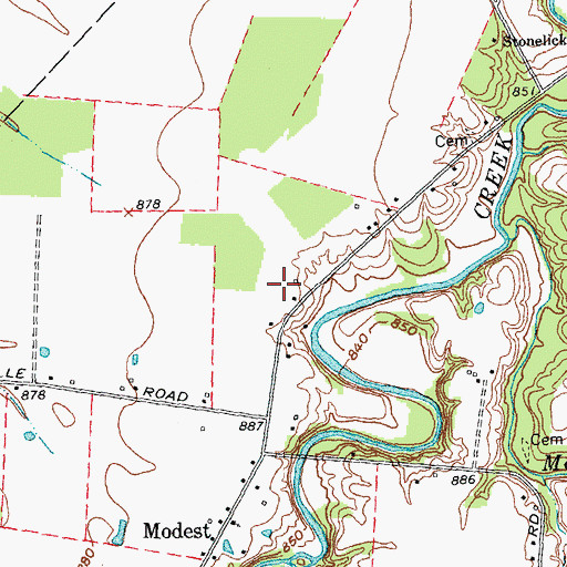Topographic Map of Hallelujah Field, OH
