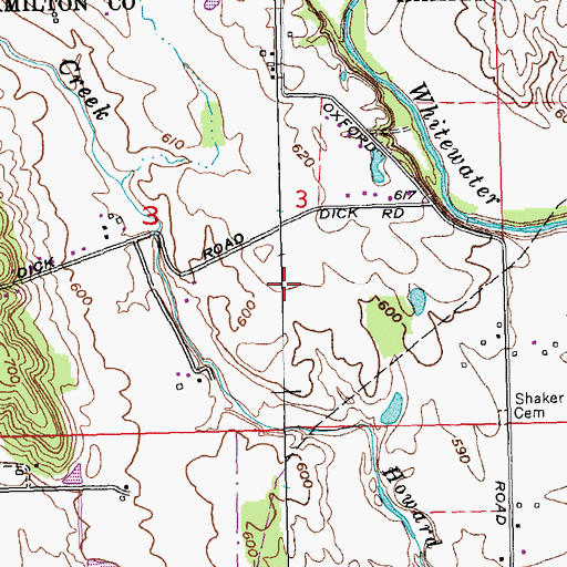 Topographic Map of Raylene Airport, OH