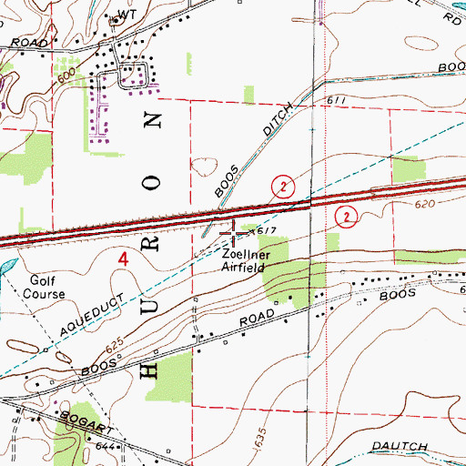 Topographic Map of Zoellner Airport, OH