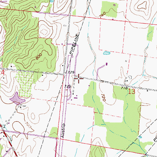 Topographic Map of James A Rhodes Airport, OH