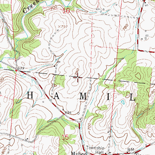 Topographic Map of Russ Airport, OH