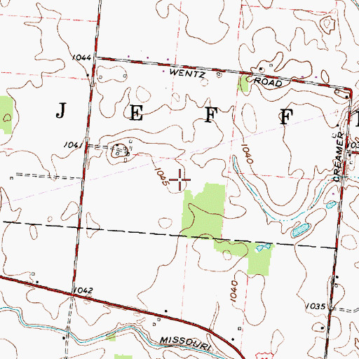 Topographic Map of Creamer Airpark (historical), OH
