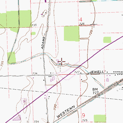 Topographic Map of Rose Field, OH
