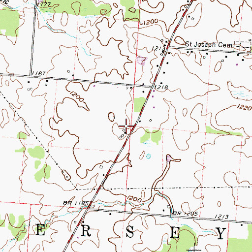Topographic Map of Kearns Airport (historical), OH