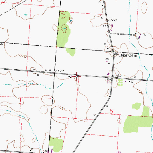 Topographic Map of Mc Knight Airport, OH
