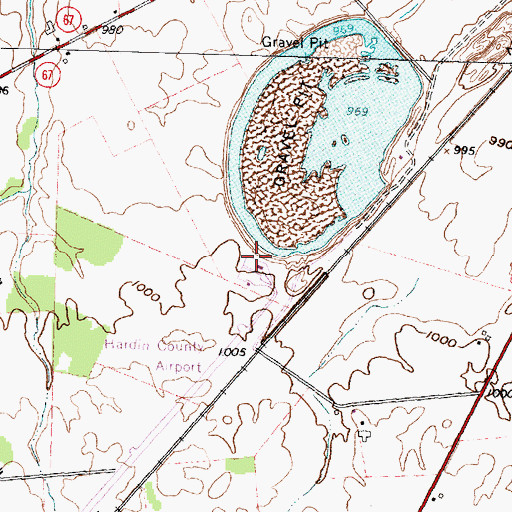 Topographic Map of Hardin County Airport, OH