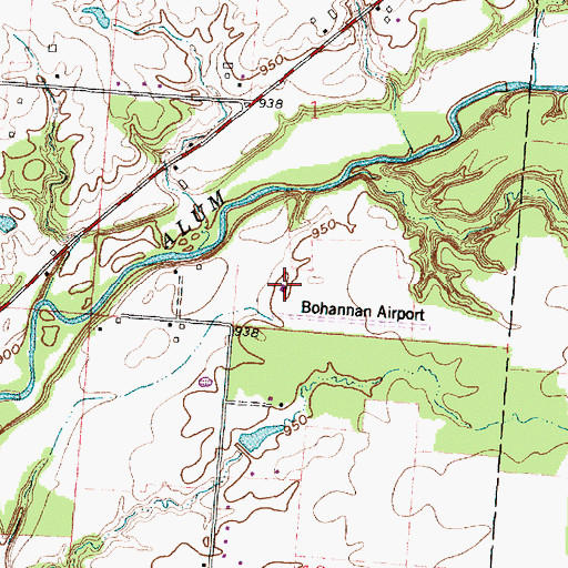 Topographic Map of Bohannan Airport, OH