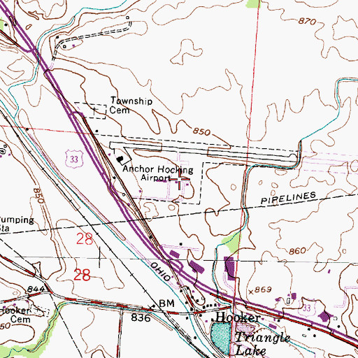 Topographic Map of Fairfield County Airport, OH