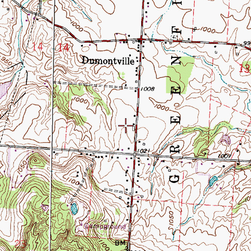Topographic Map of Ponderosa West Heliport, OH