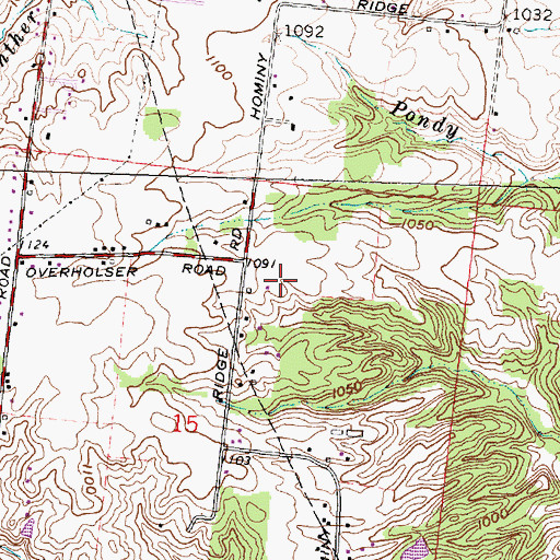 Topographic Map of Logan's Chance Airport, OH