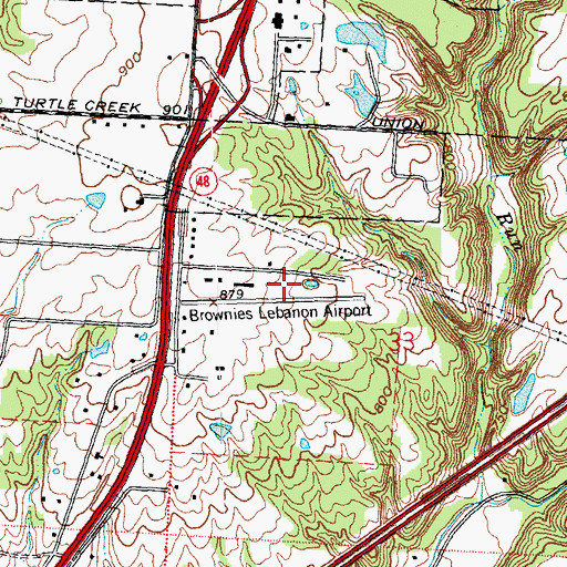 Topographic Map of Brownies Lebanon Airport (historical), OH