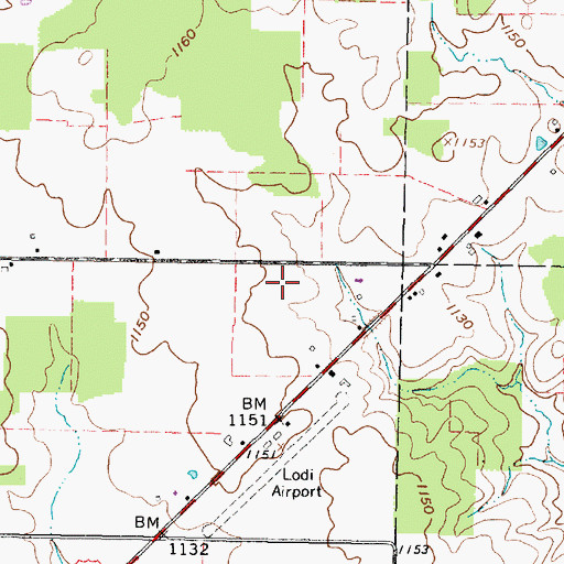 Topographic Map of M.C.R. Airport, OH