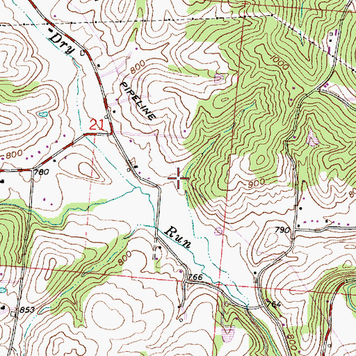 Topographic Map of Lazy-W Airport, OH
