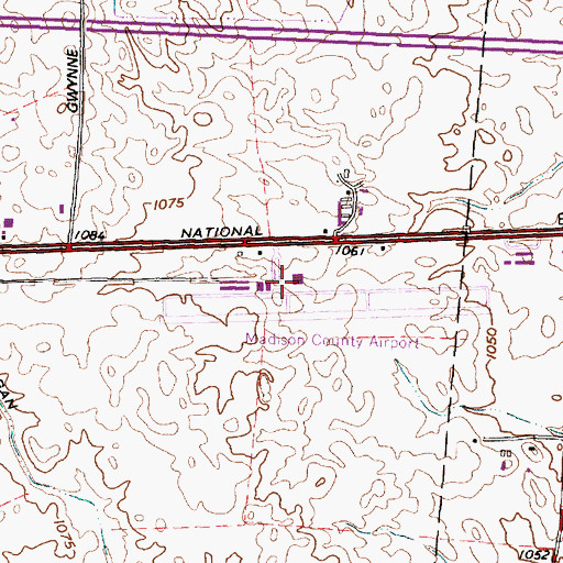 Topographic Map of Madison County Airport, OH