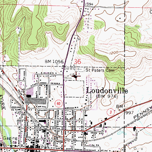 Topographic Map of Kettering Hospital Heliport, OH