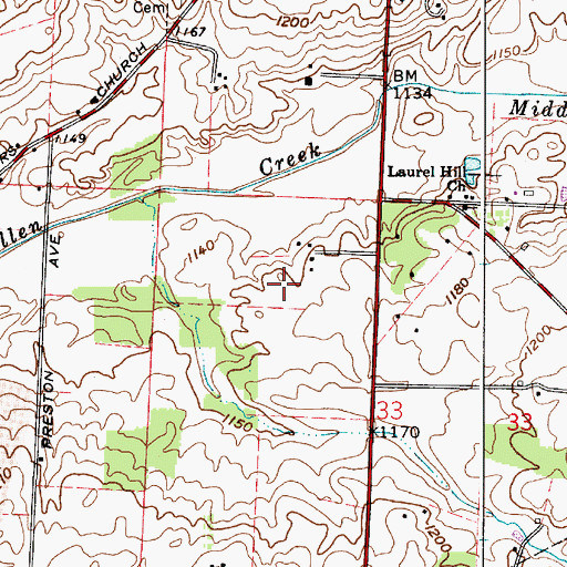Topographic Map of Hammond Airport, OH