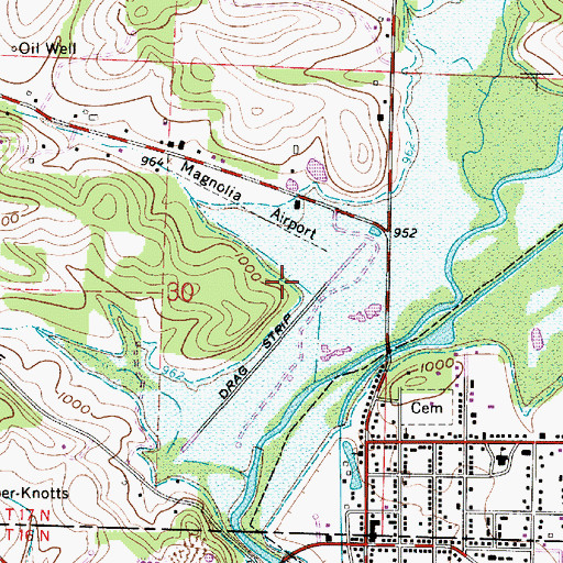 Topographic Map of Magnolia Airport (historical), OH