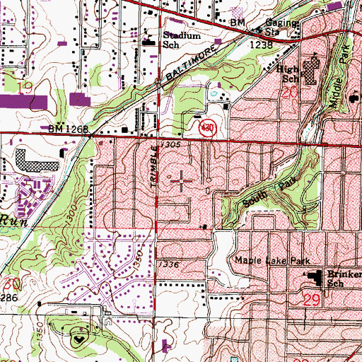Topographic Map of Bahl Helistop, OH