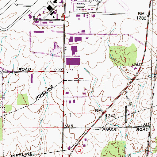 Topographic Map of Manairco Heliport, OH