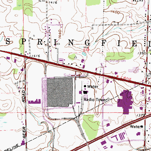 Topographic Map of Mansfield CPC Heliport, OH