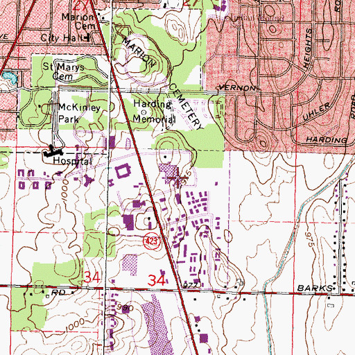 Topographic Map of Community Medical Center Heliport, OH