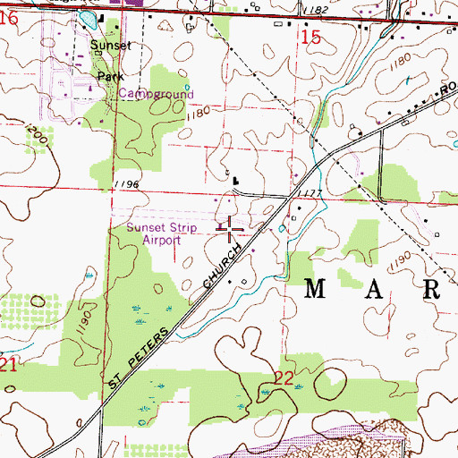 Topographic Map of Sunset Strip, OH