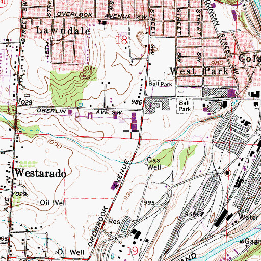 Topographic Map of Midwestern Heliport, OH