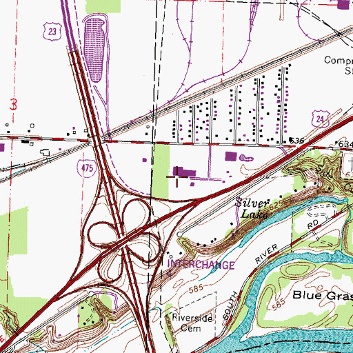 Topographic Map of Saint Lukes Hospital Heliport, OH