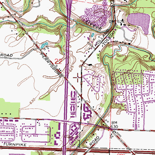 Topographic Map of Dices Personal Heliport, OH