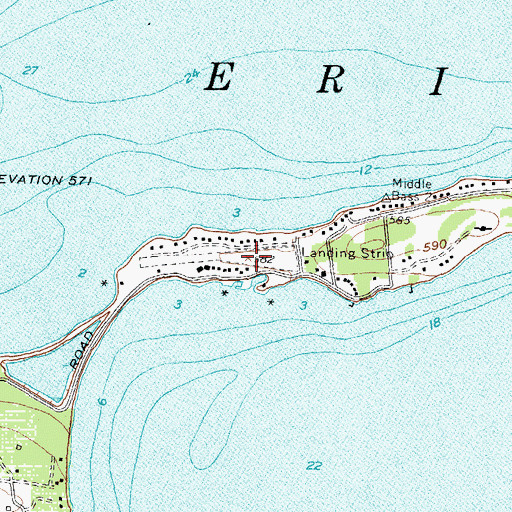 Topographic Map of Middle Bass-East Point Airport, OH