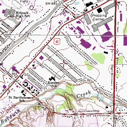 Topographic Map of Southwest General Hospital Heliport, OH
