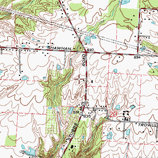 Topographic Map of Maplewood Orchard Airport, OH