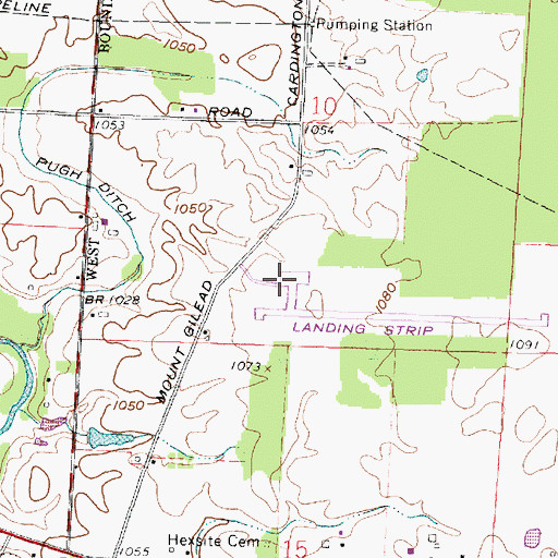 Topographic Map of Morrow County Airport, OH