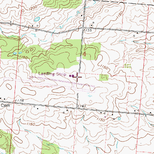 Topographic Map of Knox County Airport, OH