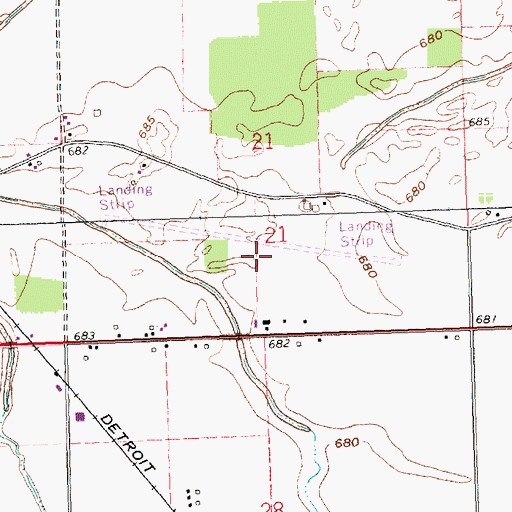 Topographic Map of Henry County Airport, OH