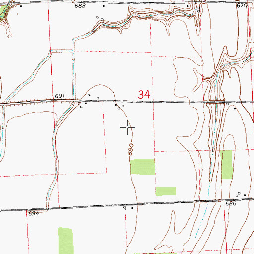Topographic Map of Christy's Airport, OH